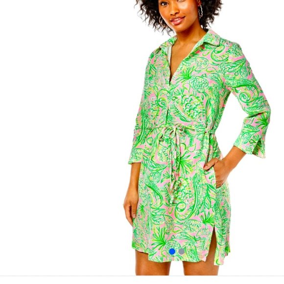 Lilly Pulitzer Pilar Linen Tunic Dress Coastal Lagenlook
